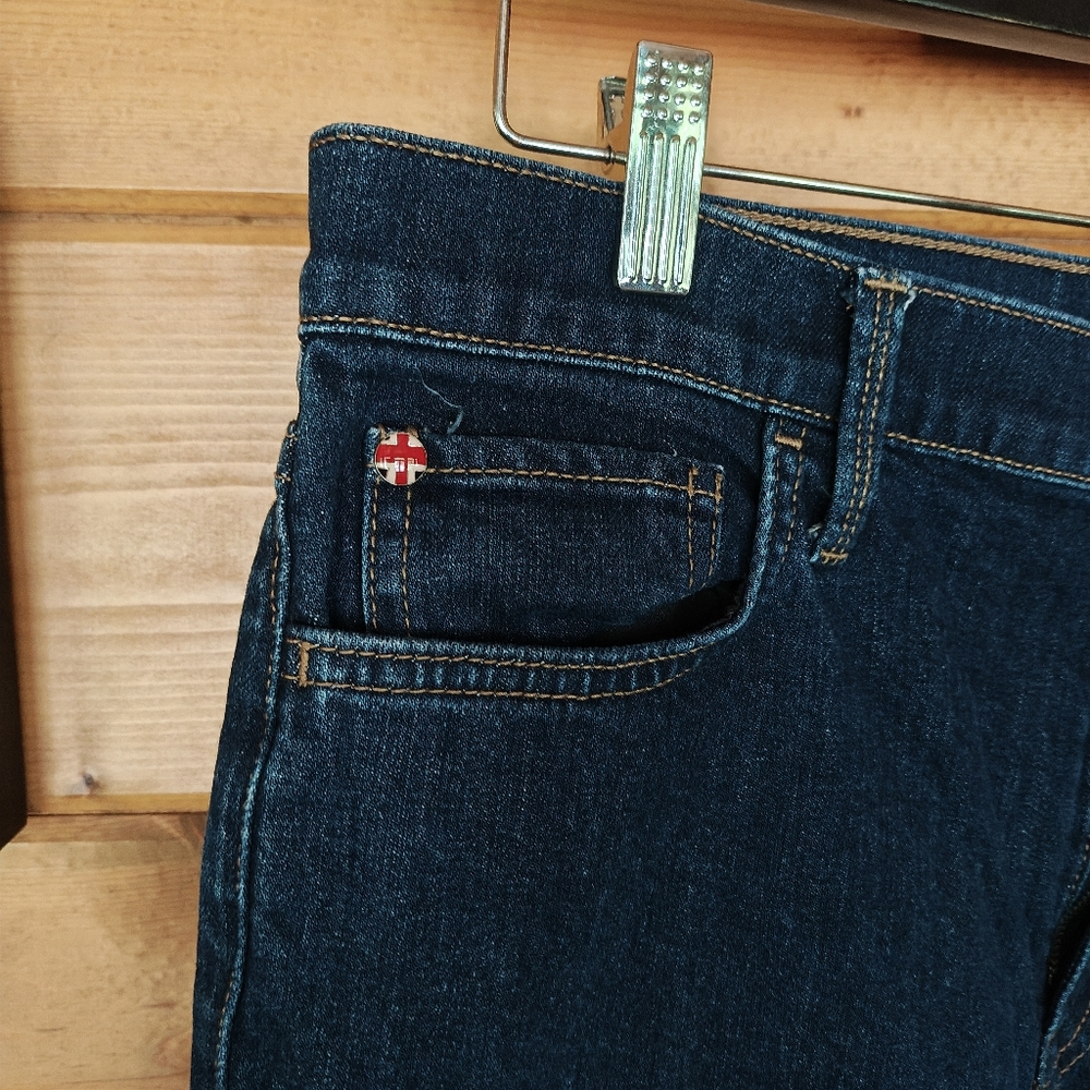 Hudson Noa Mid Rise Straight Raw Hem Crop In Giana Dark Jean Boho Sz 30(32) X25" - Picture 5 of 13